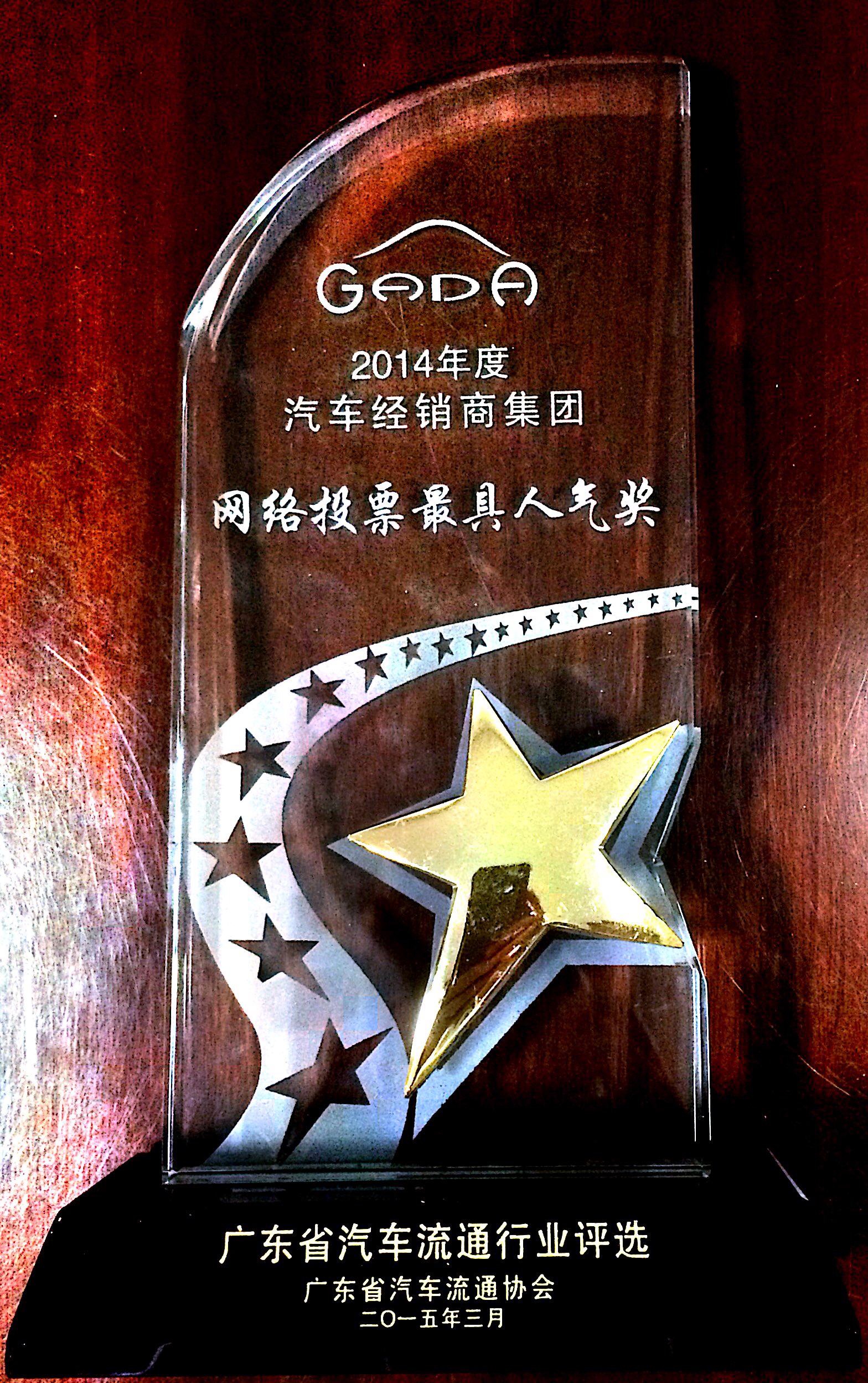 2014汽車經銷商集團網絡投票最具人氣獎